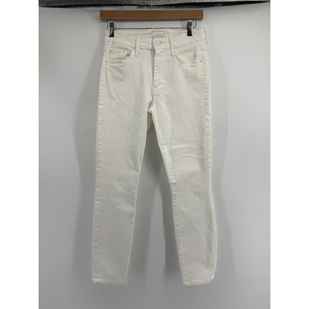 Mother The Looker Crop Skinny Jeans Light Cream Denim Size 26 USA Made